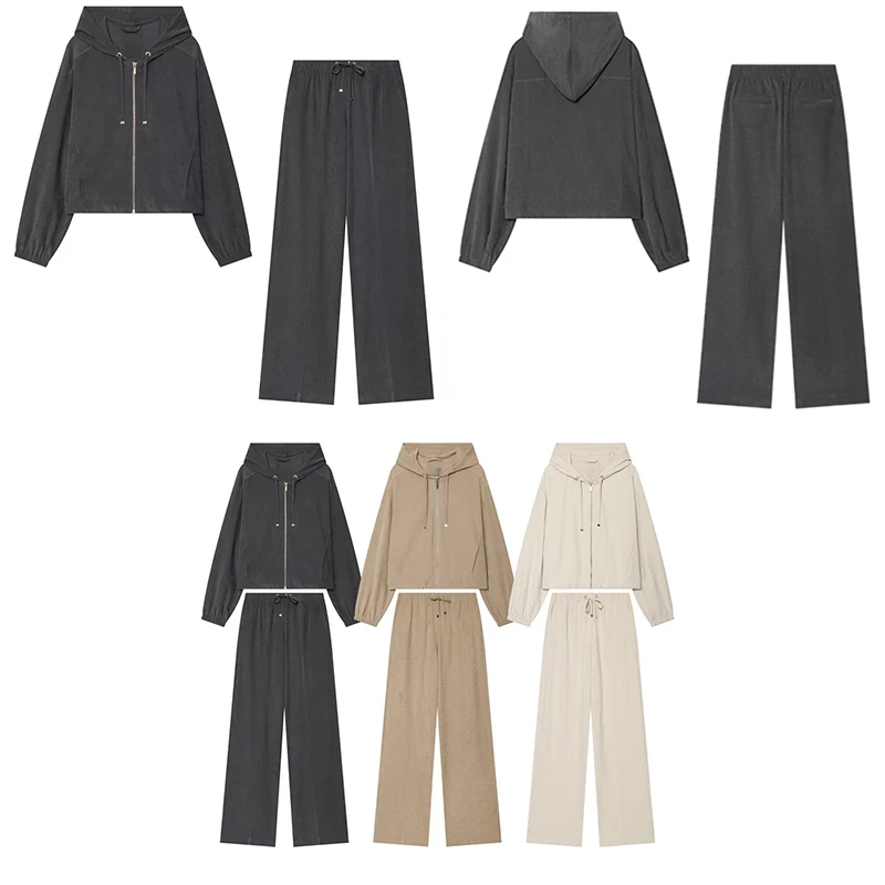 Guobioziy Women's Casual Hooded Pilot Suit Spring and Autumn 2026 European Fashion Trend Daily Light Luxury Classic Street Style
