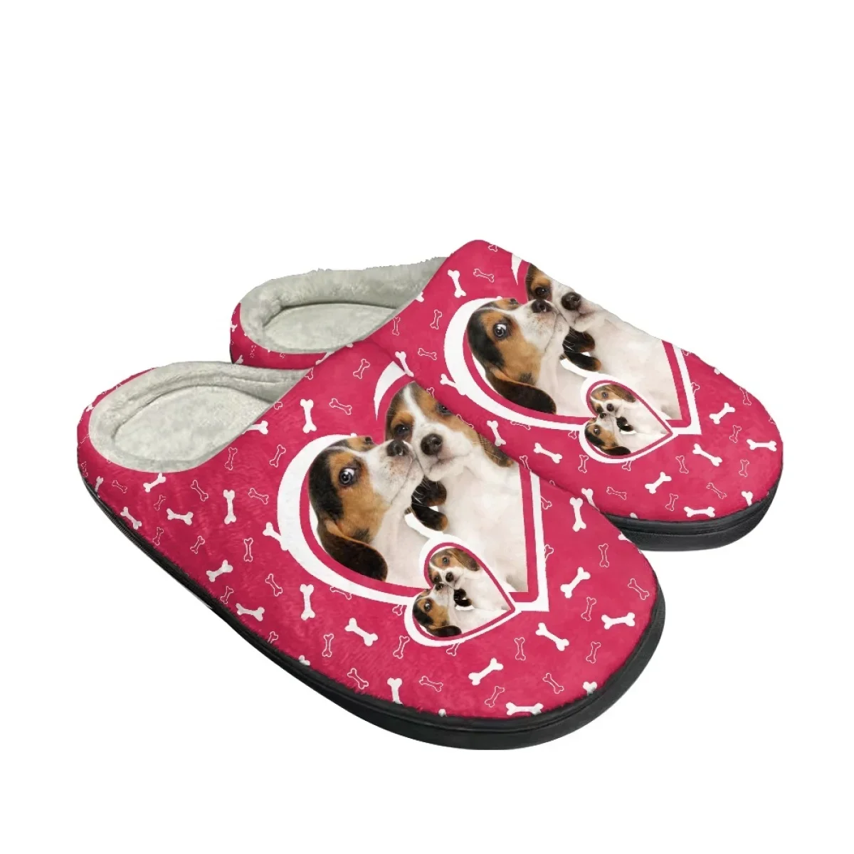 Winter Warm Men Shoes Creative Dog Print Indoor Cotton Slippers Zapatos Mujer Non-Slip Couple Women Home Footwear Dropshipping
