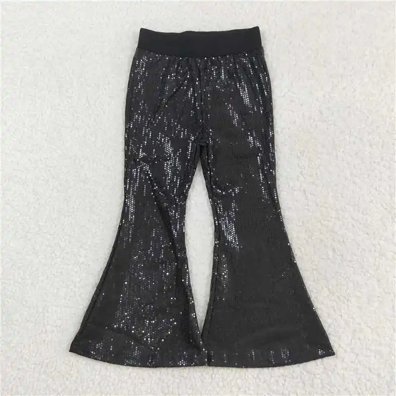 Kids Boutique Clothes Autumn And Winter Multicolor Sequins Bell Bottom Pants Children Girls Fashion Clothing