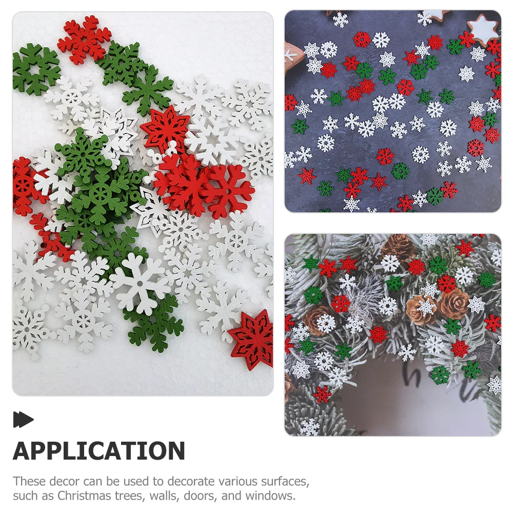 50 قطعة قواطع ندفة الثلج الخشبية شرائح الخشب الطبيعي لزينة عيد الميلاد شجرة عيد الميلاد زخرفة لوازم الحرف الشتاء المنزل #4