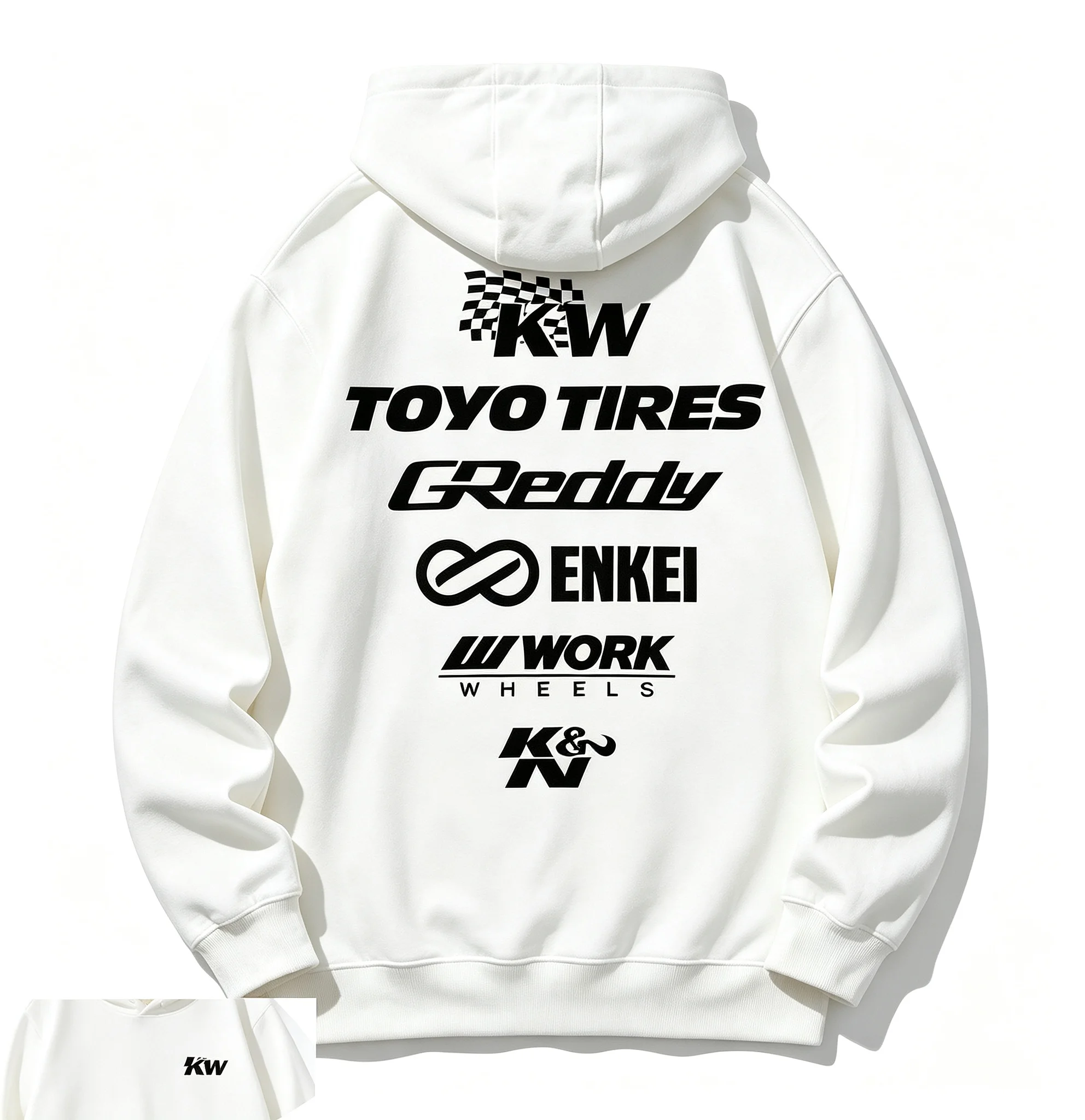 2026 man's Japanese Modified Car Sleeve casual hoodiesJDM Evolution KN Posture Enkei Modification Attitude KW Cultural Pure Tops