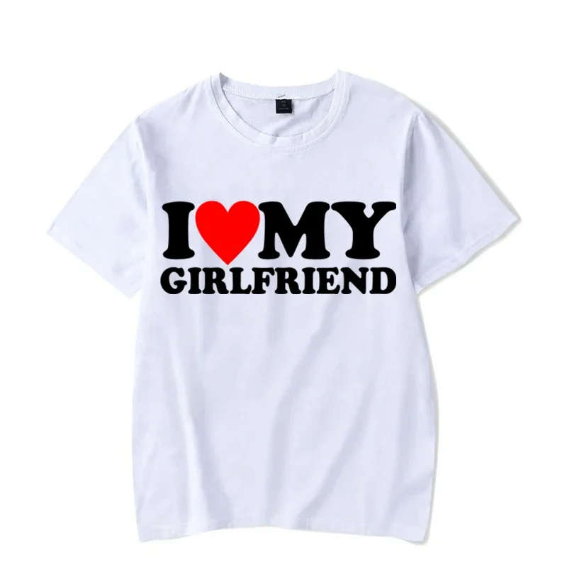 I Heart My Boyfriend Girlfriend Print magliette Harajuku Lovers Tee Shirt Unisex Summer Y2k Top Tees Oneck Sweet Couple T Shirt