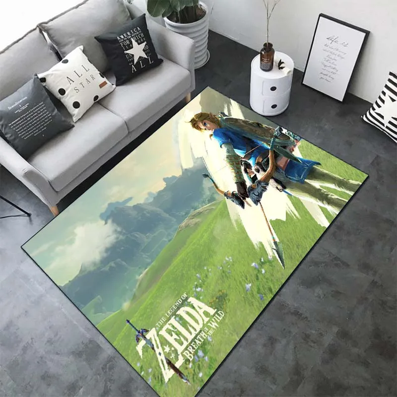 Legend of 2-Zelda Printed Floor Mat Carpet 15 Sizes Living Room Bedroom Bedside Window Sill Bathroom Floor rugs Home Decoration