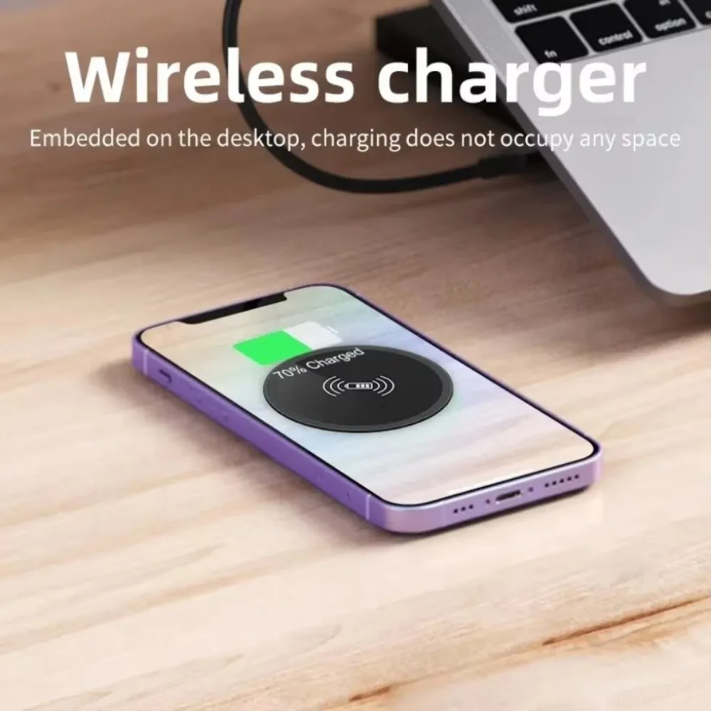 Fast Charging Fast Wireless Charger 15W Desktop Fast Wireless Charger Pad Embedded Inductive Charging Base