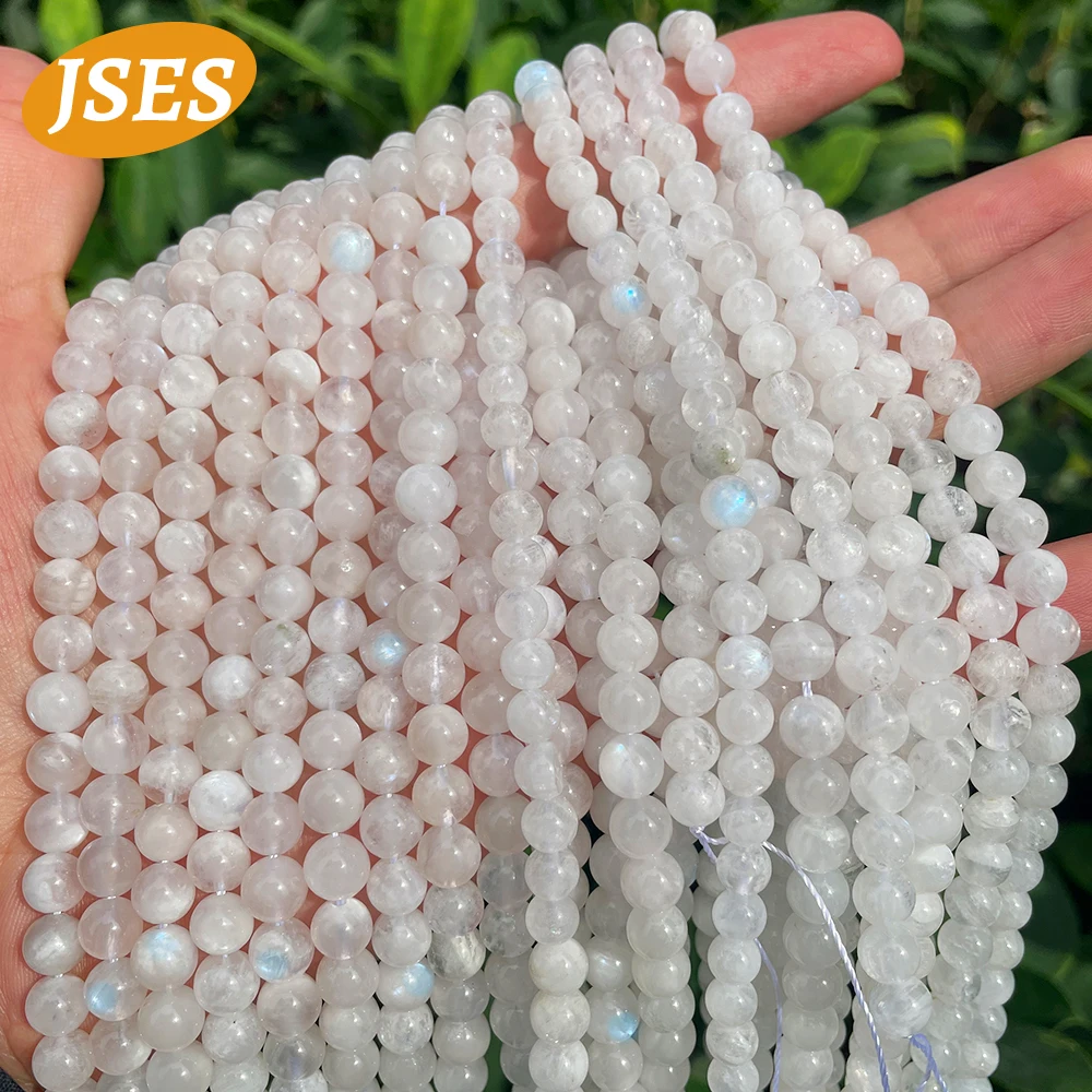 Natural Stone Blue Moonstone Sri Lanka Loose Beads 6mm for Jewelry Making Bracelets Necklace Handmade Craft DIY Accessories