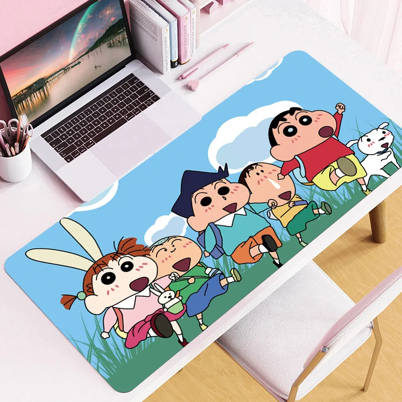 

Kawaii Crayon Shin-chan Mouse Pad Oversized Anti-slip Gaming Mousepad for Laptop Computer 400x900 Locked Edge Design Mouse Pads