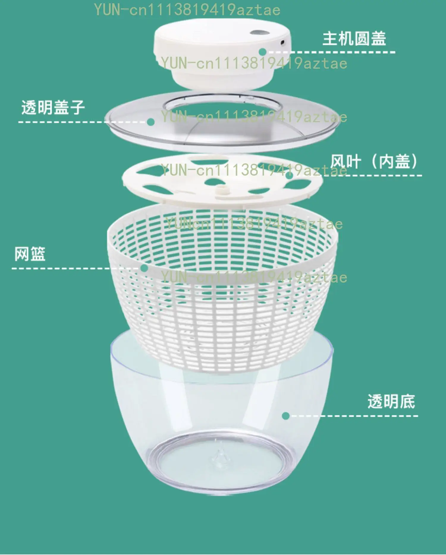 Electric Salad Spinner Drainer Spin Dryer Washer Dehydrator Rechargeable Dewatering Washing Machine Fruit Vegetable Cleaner Tool