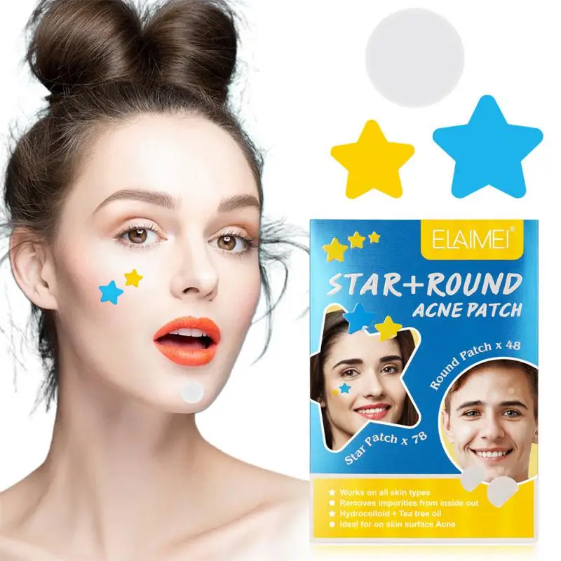 Star Acne Sticker Peach Heart Colorful Multi-Shaped Acne Sticker Portable Invisible Transparent Acne Covering Sticker