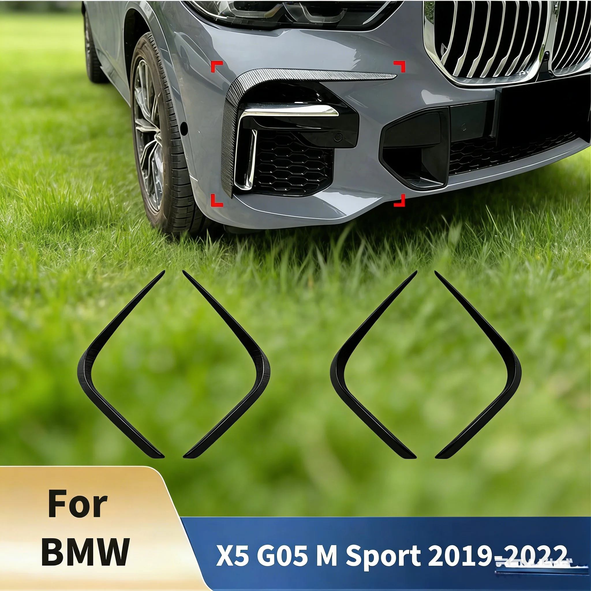 

M Sport For BMW X5 G05 2019-2022 Front Wind Knife Front Bumper Splitter Lip Fog Lamp Cover Car Accessories Guard Board Tuning