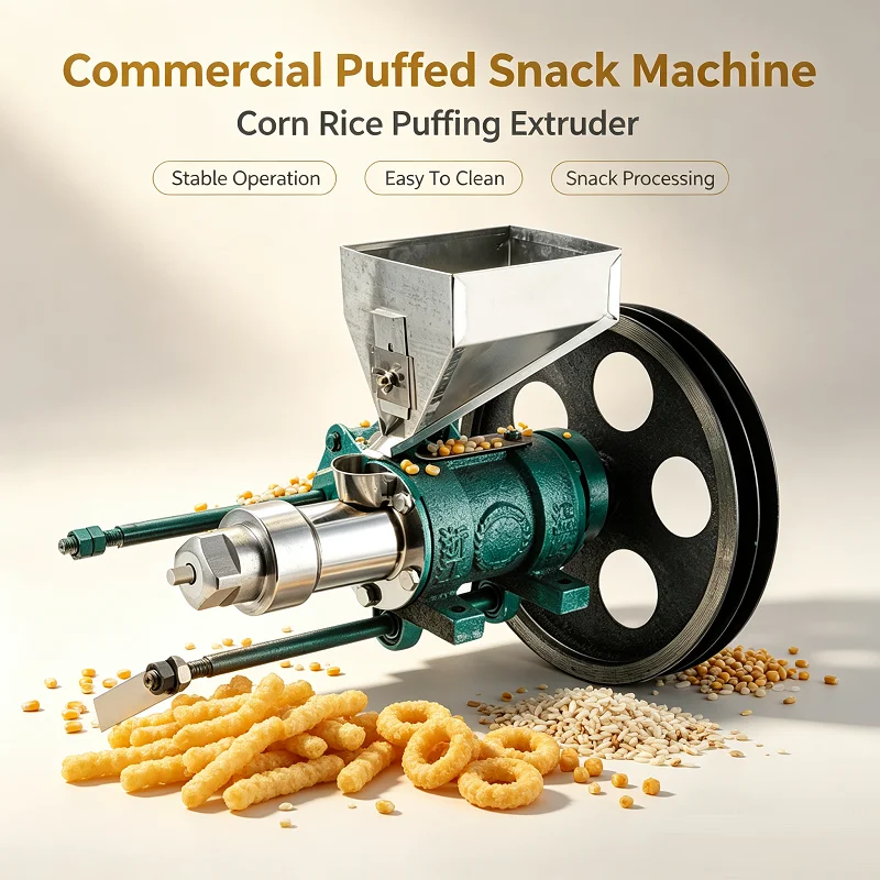 Portable Corn Puff Snack Extruder Machine Multi Grain Rice Wheat Puffed Snack Maker Small Grain Puffing Machine For Snack Stall