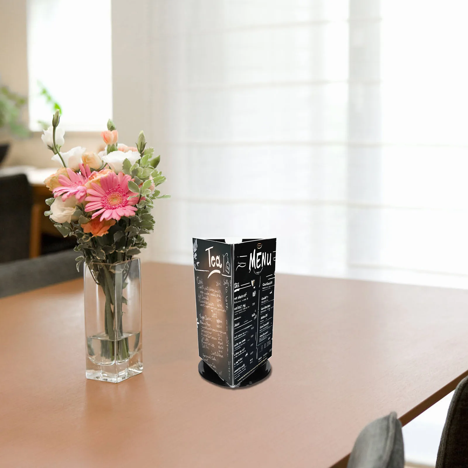 

3pcs Rotating Acrylic Table Card Display Stand Menu Holder Clear Visibility Versatile Options Restaurant Bar Cafe Hotel Easy
