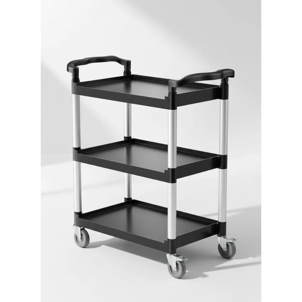 3-Tier Utility Cart with 360° Wheels, 300 lbs Capacity - Perfect for Kitchen, Office & Warehouse Organization