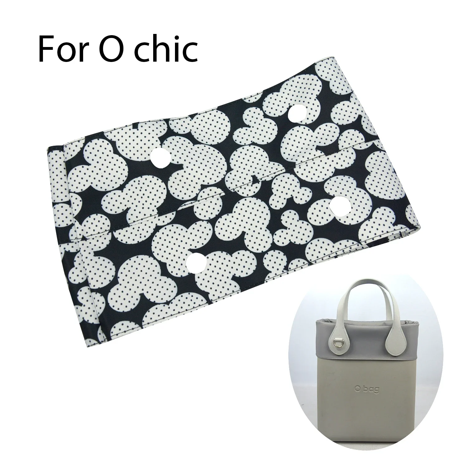 

New Floral Microfiber Fabric Trim Thin Decoration for Ochic Obag Handbag O Bag Body for Summer Autumn