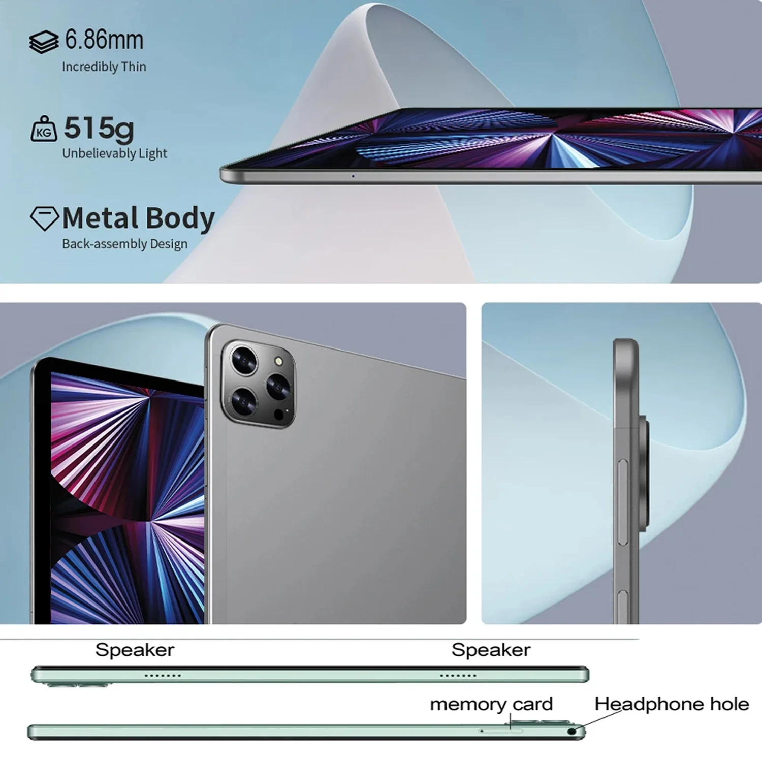 New Global Android Tablets 10.1 Inch Octa Core 8GB RAM 256GB ROM 5G Dual SIM Dual WiFi Android 13 Google Play Tablet Pc 8000mAh
