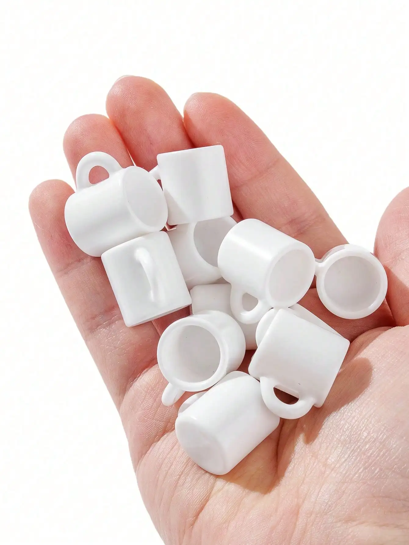 10pcs Dollhouse Miniature White Mugs: Miniature Resin Coffee Cup Models for Kitchen, Living Room, Study, or Café Scene Tabletop