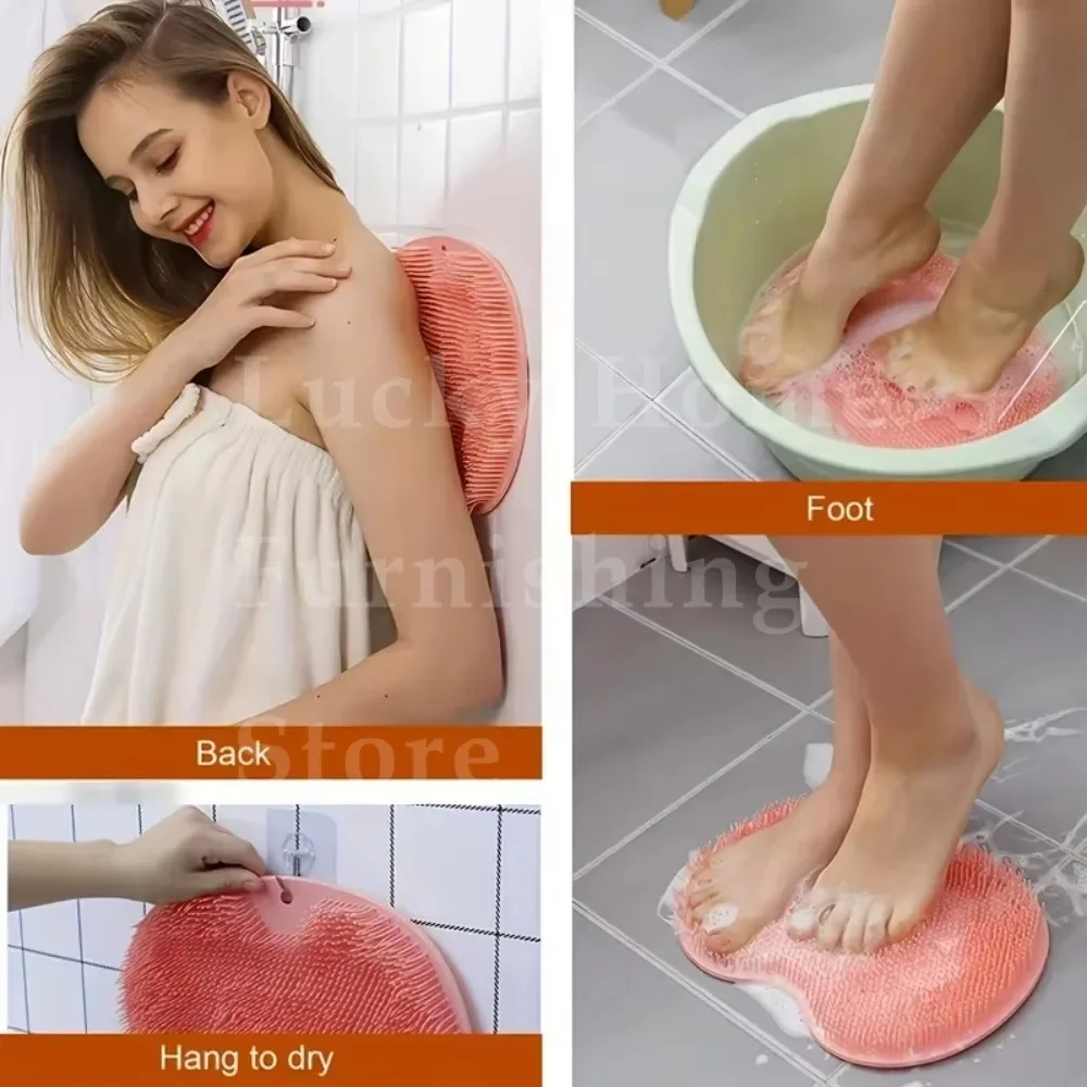 Silicone Foot Exfoliant Scrubber Shower Bath Massage Pad Bath Spa Accessories Cushion Brush Wash Foot Mat Exfoliating Sponge