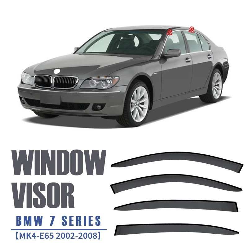 

For BM-W 7 Series 2002-2008 2009-2014 2016-2021 Plastic Window Visor Vent Shades Sun Rain Deflector Guard FOR B-M-W 7 Series Li