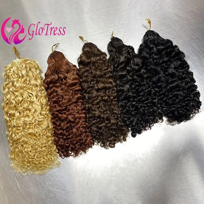 613 Blonde Crochet Braids Burmese Curls Human Hair 12-24 Inch Featherlight Fluffy Braiding Hair Extensions for Women