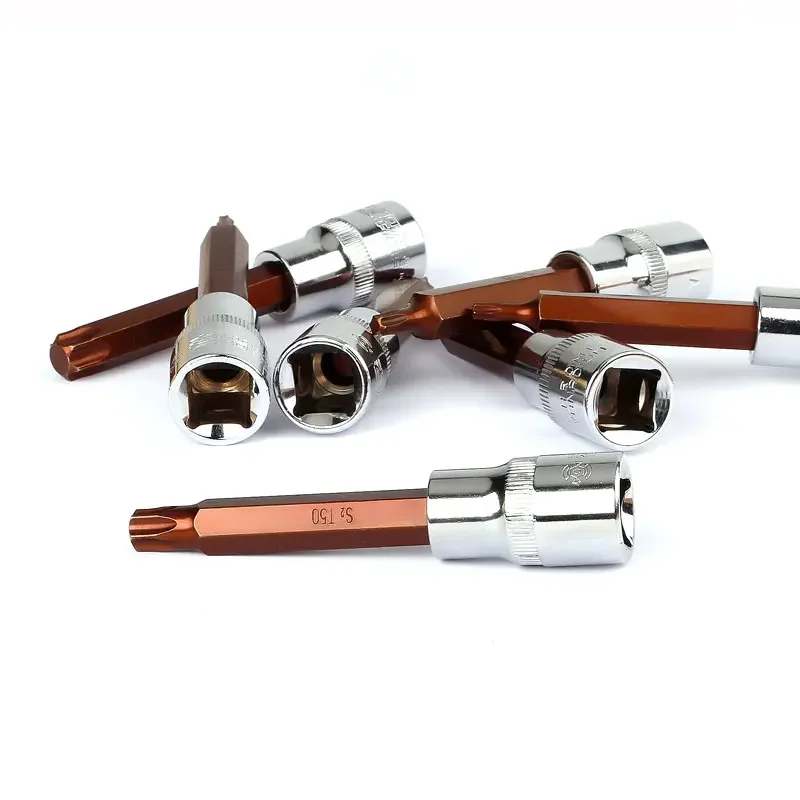 Imagem -06 - Adaptador de Chave de Soquete para Chave de Torque Chave de Catraca Soquete de Bits s2 Star Bits T20 T25 T27 T30 T40 T50 T55 1pc Pcs