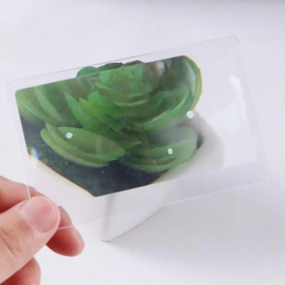 10 PCS Made Of Plastics Transparent Credit Card Shape Magnifiers Loupe Magnifying Glass Fresnel Lens