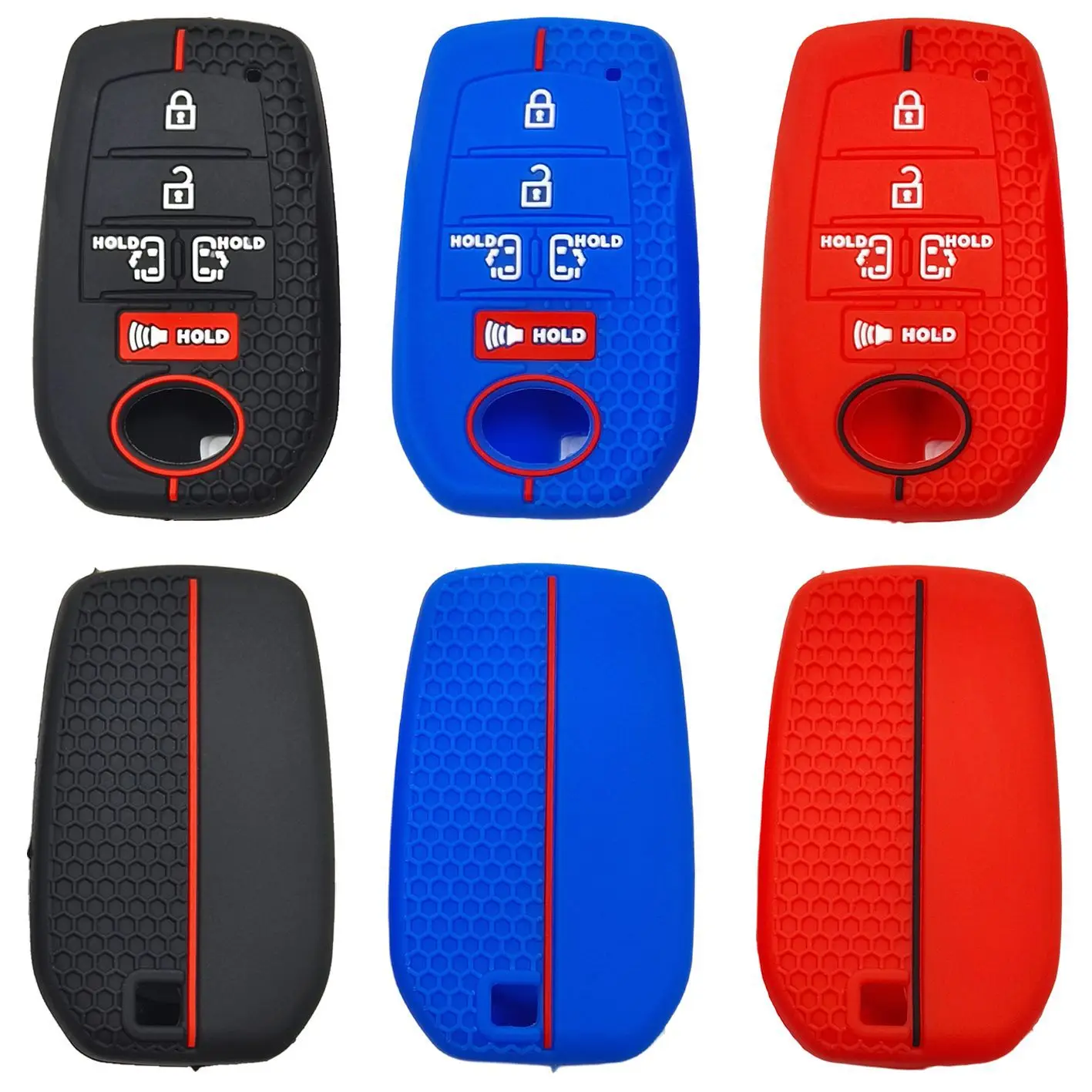 Suitable for Toyota Sienna Remote Control 5-button Honeycomb Pattern Car Key Cover Toyota Sienna Alpha Silicone Key Bag