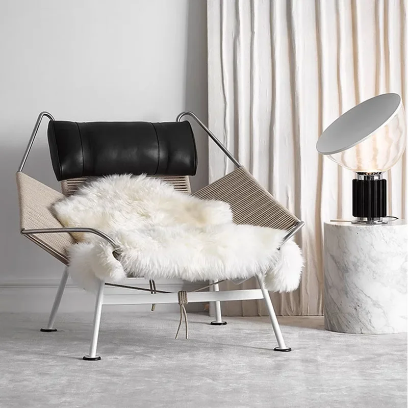 Danish designer wabi wind recliner medieval flag rope creative leisure hand-woven seat design