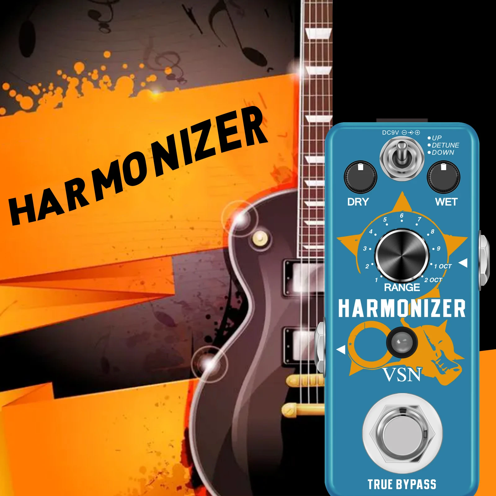 VSN Guitar Pitch Box Harmonizer Pedal Digital Effect Pedal Harmonic Harmony Pitch Shifter True Bypass For Electric Guitar Bass