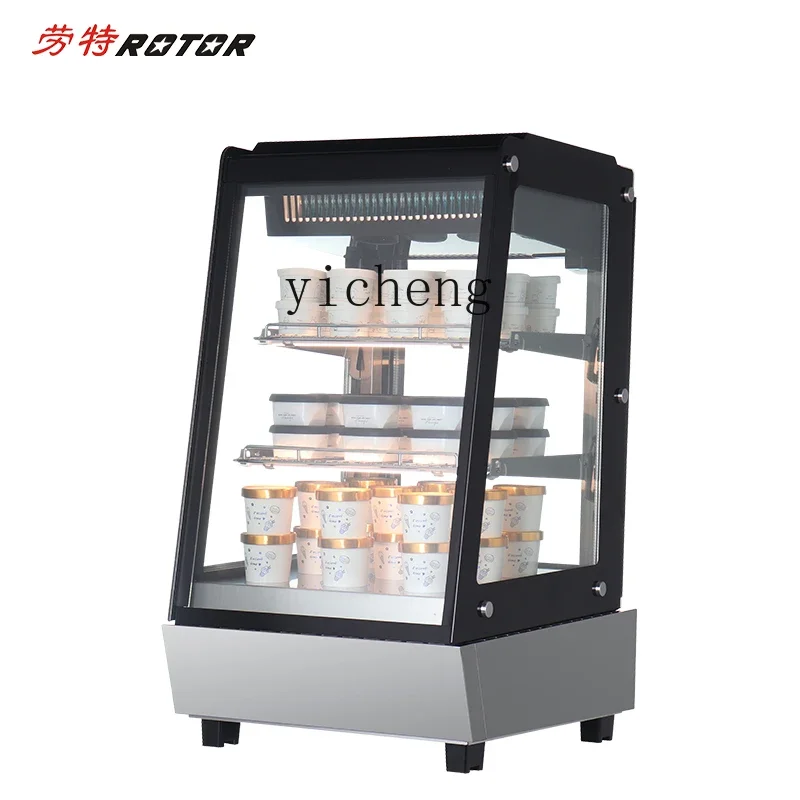 Desktop small refrigerated freezer four-sided glass display cabinet ice cream cabinet