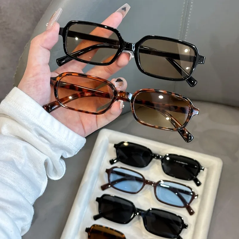 5pcs Set of Vintage Rectangular Small Frame Multicolor Elegant  Women's Fashion Decorative Glasses in Bohemian Style