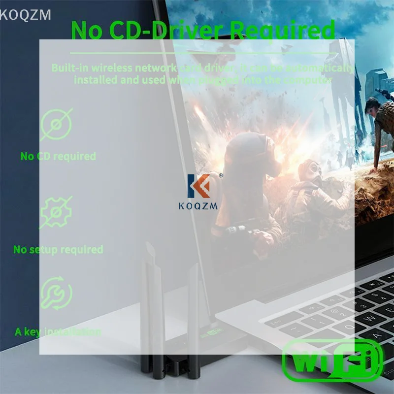 1200Mbps WiFi USB Adapter Dual Band 2.4G+5Ghz Wi-Fi Dongle 4 Antenna 802.11AC USB3.0 High-Speed Wireless Card Receiver PC/Laptop