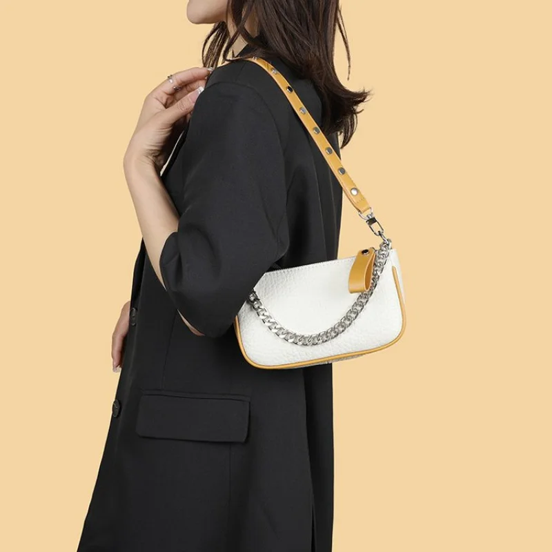 

Шикарная женская сумка через плечо, изготовленная из козьей кожи, высококачественная повседневная просторная мягкая повседневная изысканная сумка ​