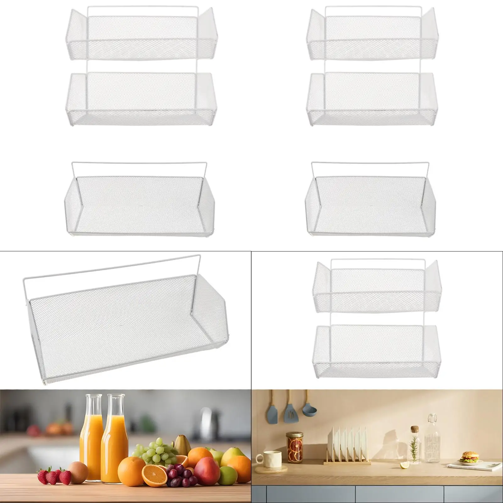 Hanging Wall Wire Basket Kitchen Accessories Fruit Wire Basket Storage Mesh Bin for Kitchen Closet Cabinets Laundry Vegetable