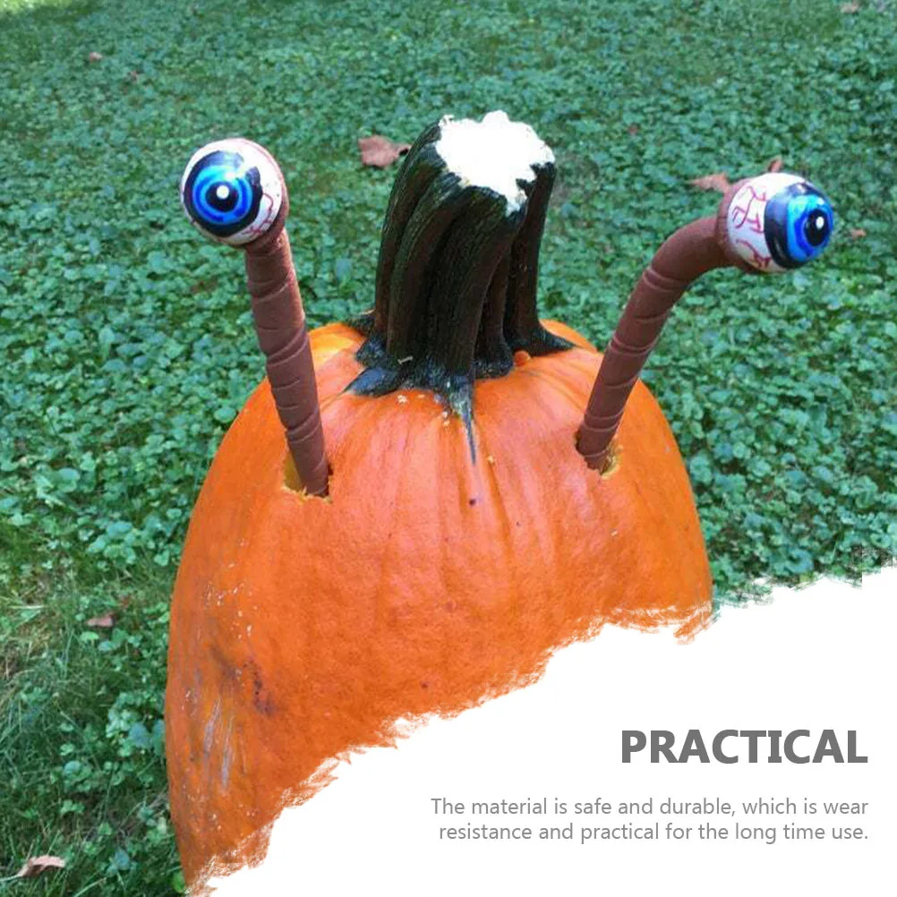 

2 шт., декор для цветочного горшка с глазами Хэллоуина, вставленный декор, яркая форма, страшные вставки, декоративные жуткие глаза с привидениями