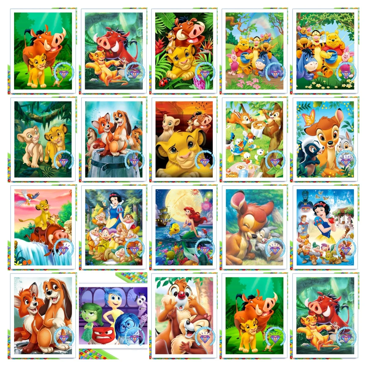 

Lion King Snow White and the Seven Dwarfs AB Diamond Painting Kit Square Round Diamond 5D DIY Mosaic Handmade Art Exquisite Gift