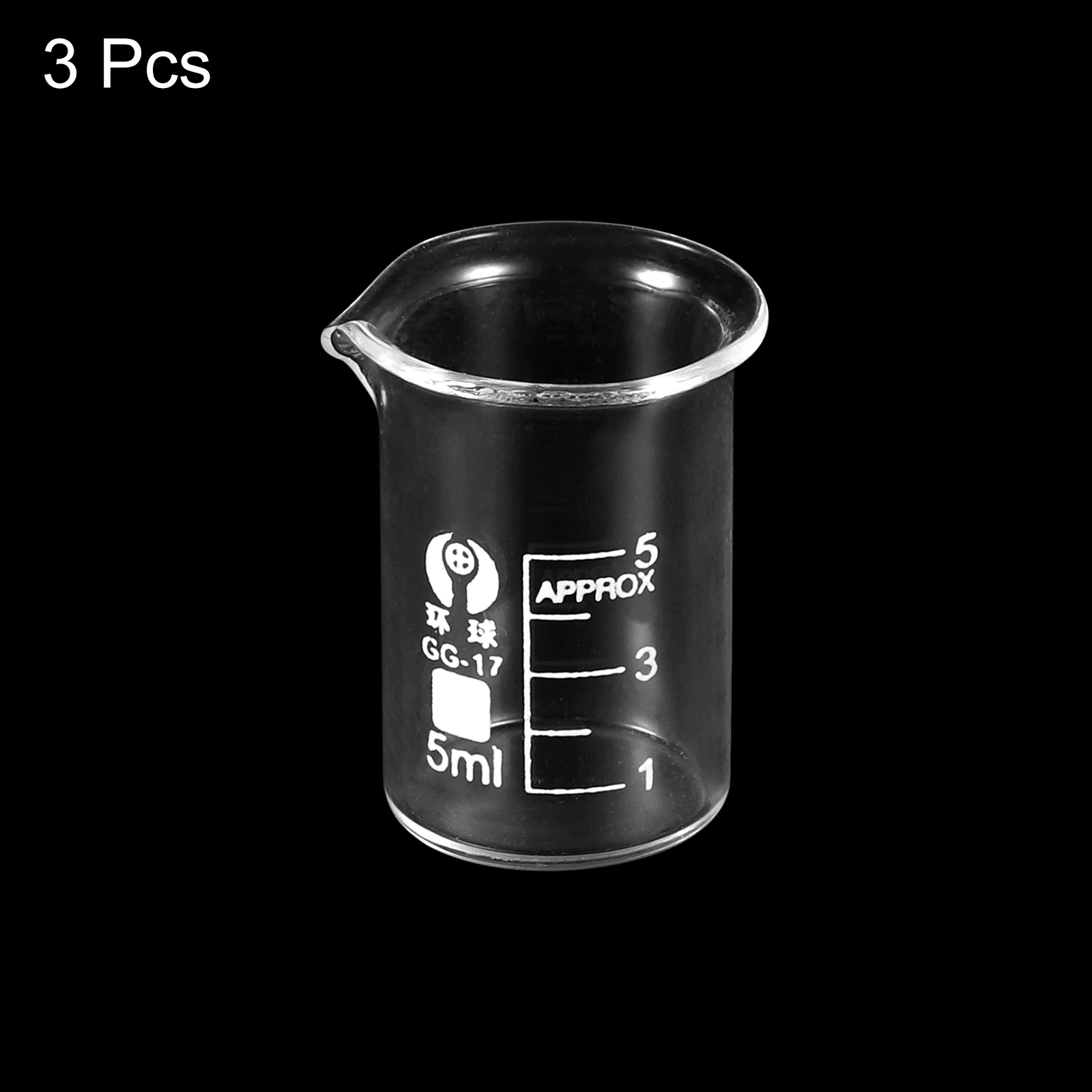 2/3Pcs 5-500ml Lab Glass Beaker High Borosilicate Glass Graduated Printed Scale Measuring Cup with Spout for Kitchen Lab Liquids
