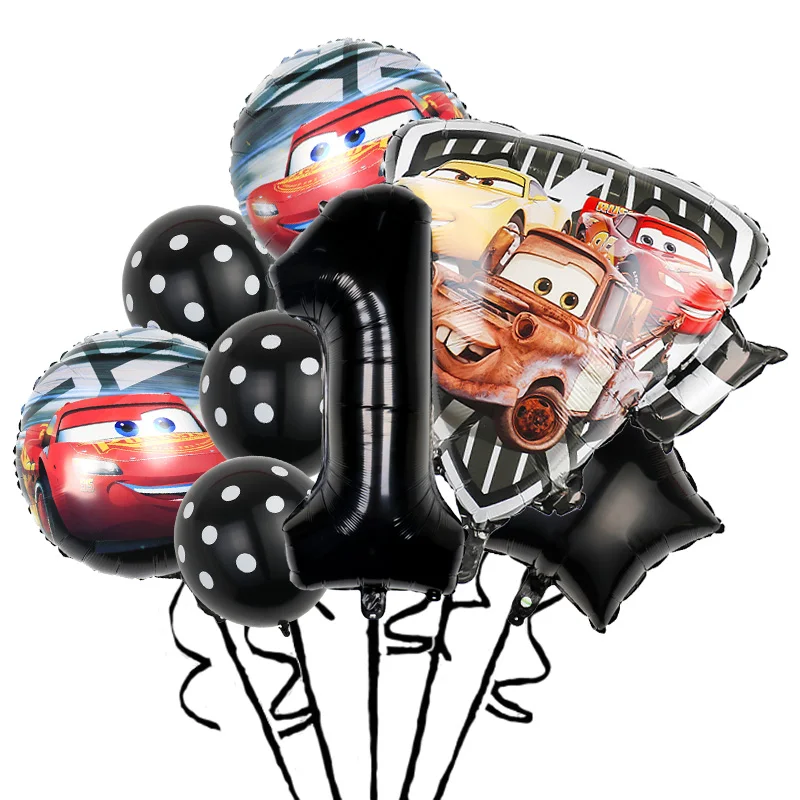 6-8pcs/set Disney Cars Kids Happy Birthday Party Balloons Decorations Boys Girls Lightning McQueen Aluminum Foil Party Supplies