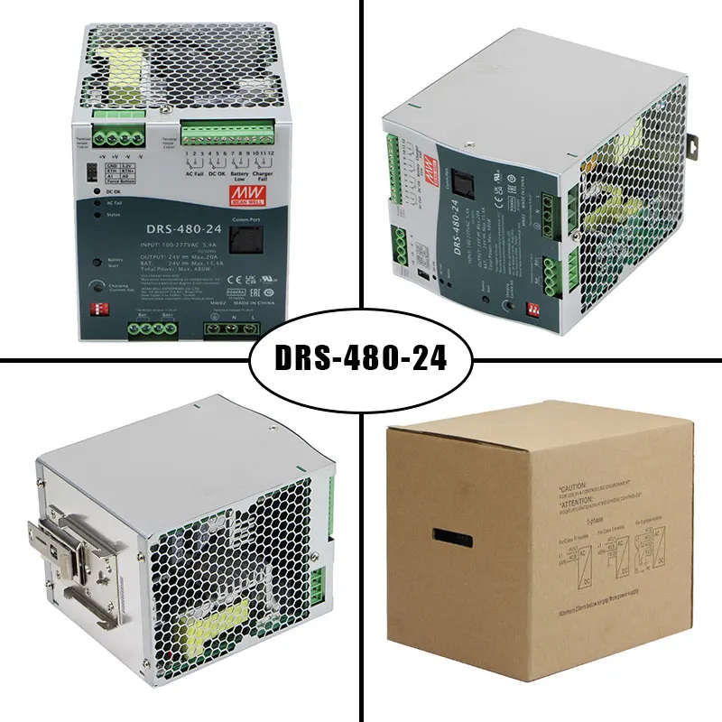 Imagem -03 - Meanwell Drs480 Tudo-em-um da Fonte de Alimentação 480w 24v 36v 48v ac dc Unidades de Alimentação com dc Ups Carregador de Bateria
