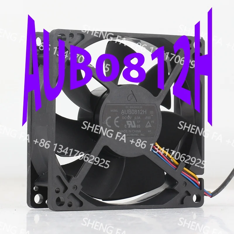 Computer CPU Four-wire Silent Projector Chassis Delta 5V 24V 48V DC 12V 0.30A AC EC 8025 80X80X25MM 8CM AUB0812H-F00-FS Cooling