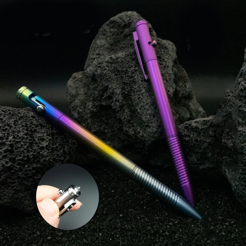 Outdoor Portable EDC Stainless Steel Creative Tactical Bolt Multifunctional Pen Car Emergency Window Breaking Tool