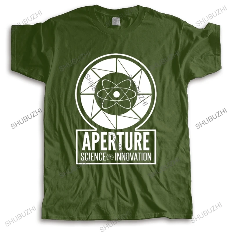 Male Black Tshirt New Arrivals Portal 2 Aperture Laboratories Logo Men's T-shirt Clothing Shirt cotton Short Sleeve Tshirts