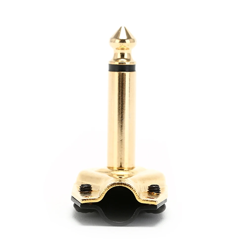 1 Pc 6.35mm Guitar Pedal Connector Gold Color Jack Straight Guitar Instrument Effects