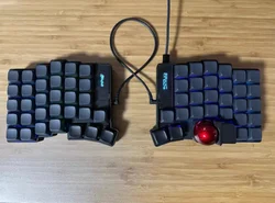 Flat trackball Split Mechanical Keyboard Kit Support VIA/Remap Wired Single Mode Custom RGB Hot-Swap Ergonomic Gaming Keyboards