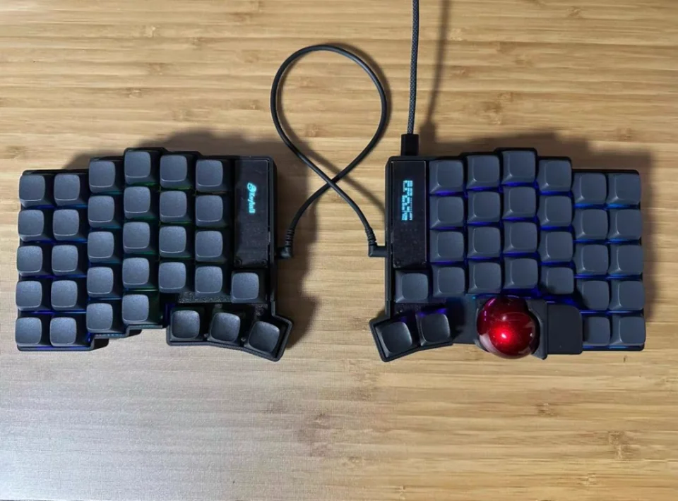 フラットトラックボール分割メカニカルキーボードキットサポート VIA