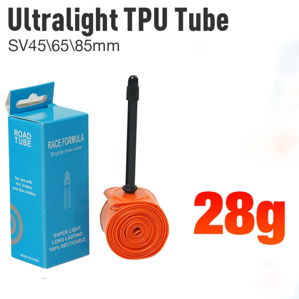 Durable TPU Ultra Light Inner Tube French Valve Ultralight Bicycle Inner Tube Orange Anti-ageing TPU Inner Tube Road Bike