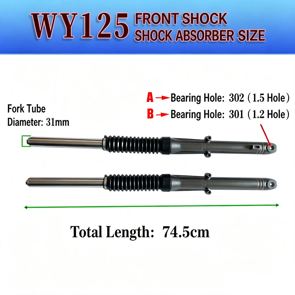 Motorcycle Front Shock Absorber for Honda Loncin Lifan Dayun Haojin HJ125-A JH125 WY125 LX125 CGL125 DY125 LF125 Fork Suspention