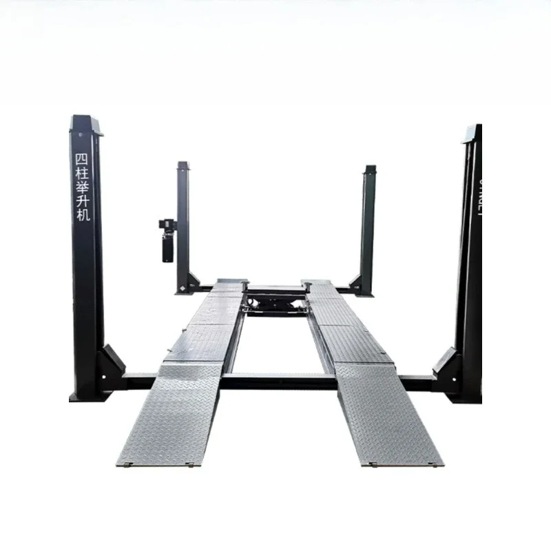 Automotive 3D wheel aligner, four-column lift lift