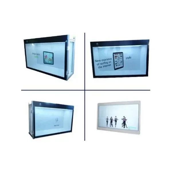 kiosk display cabinet multitouch lcd see through transparent display box