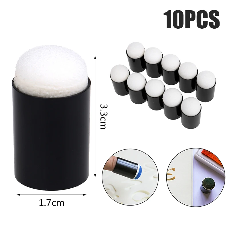 10Pcs Child Finger Sponge Daubers Paint Ink Pads Stamping Brush Handmade DIY Craft Scrapbooking Painting Making Drawing Kit