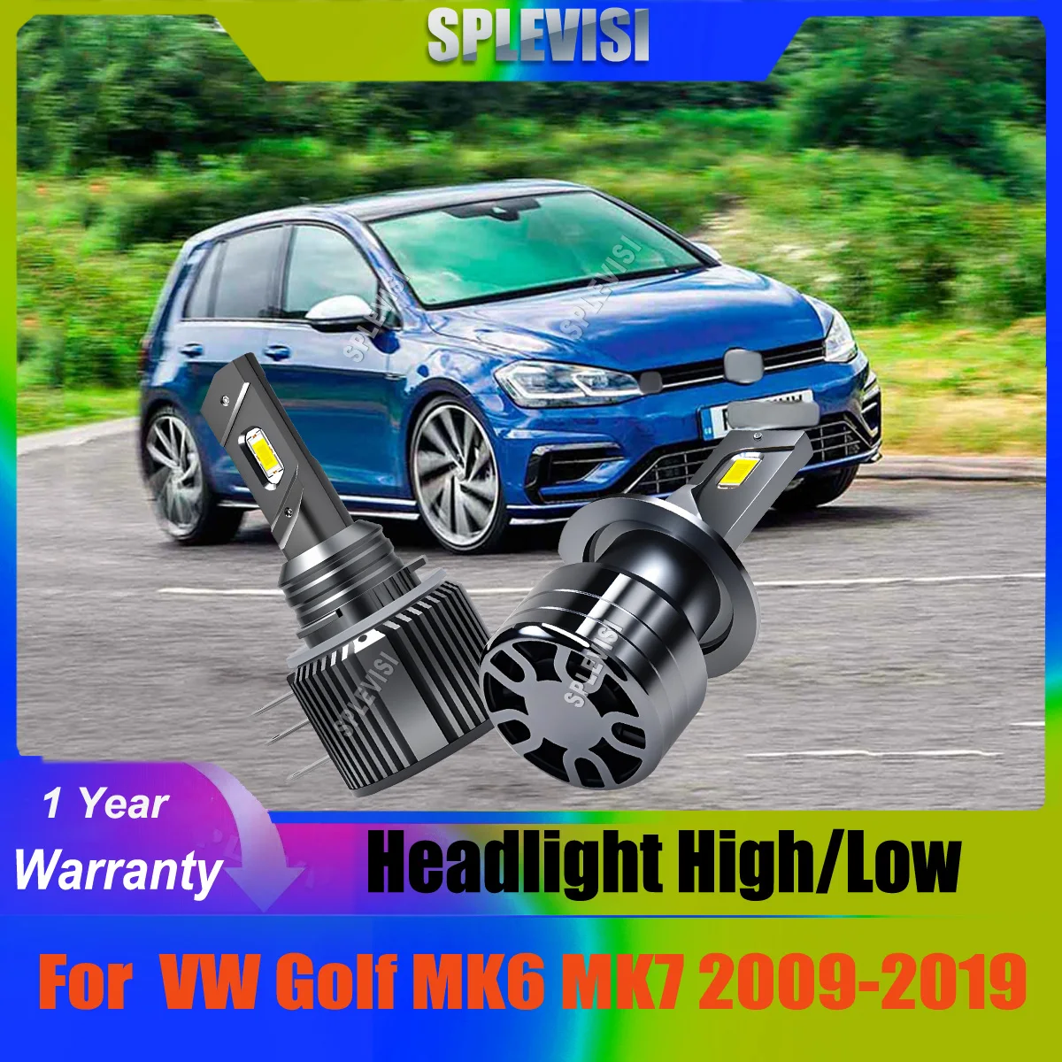 

Led DRL Headlight Hi Low Bulbs -say goodbye to dim, uneven lighting For VW Golf MK6 MK7 2009 2010 2011 2012 2013 2014 2015-2019