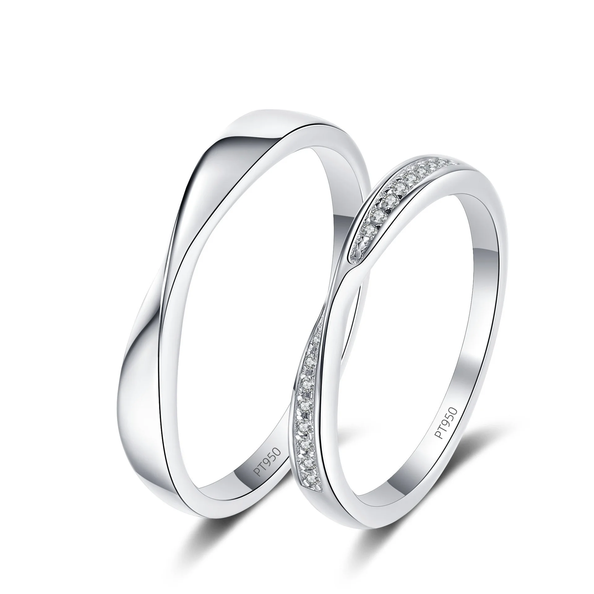 Luxury Platinum Seiko Moissanite Pair Ring for Lovers Hot Couples Ring Pt950 Fashion Simple Wedding Fine Jewelry Gift